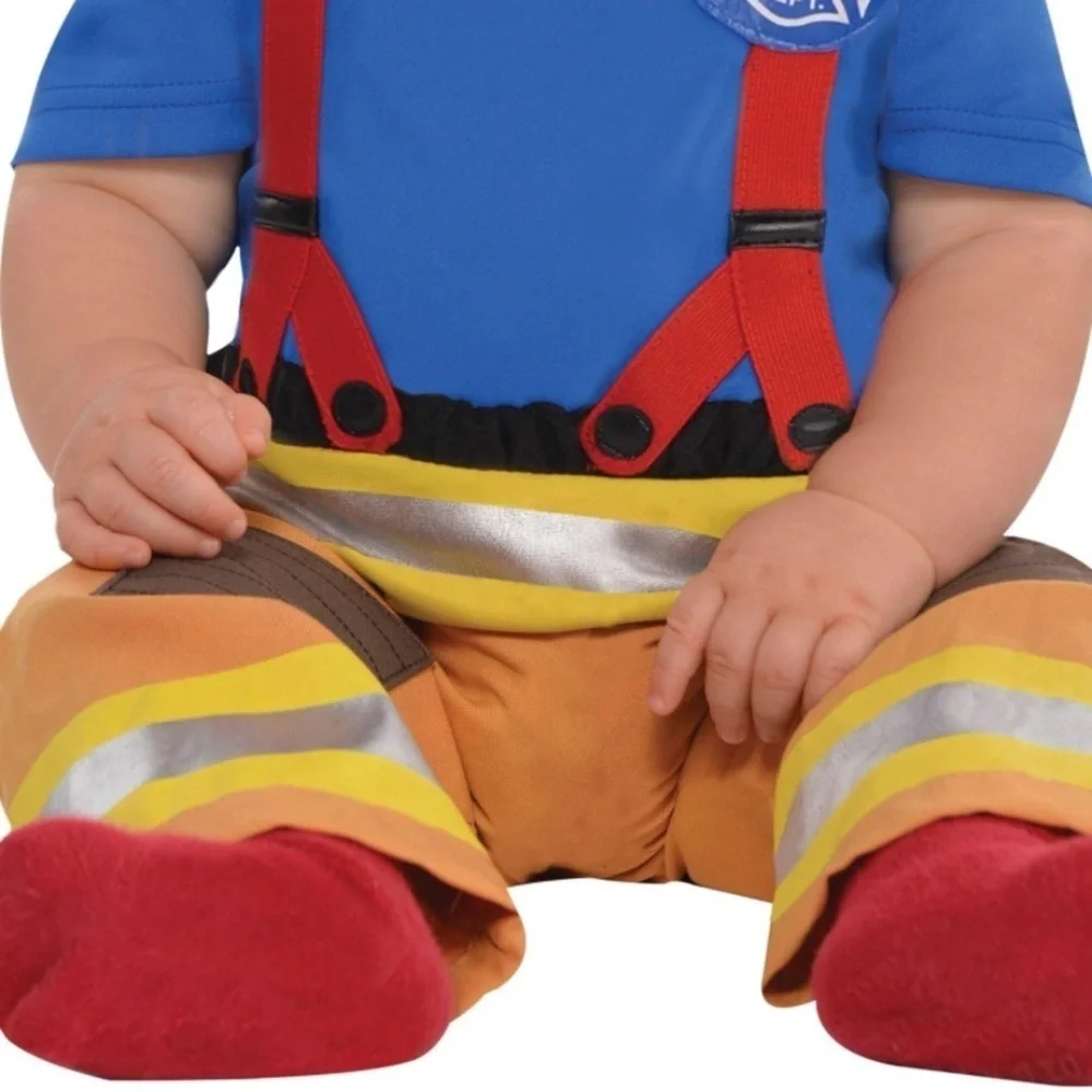 NEW🔥FIREMAN COSTUME🔥👩‍🚒6-12 MO INFANT 👩‍🚒🔥PARTY CITY